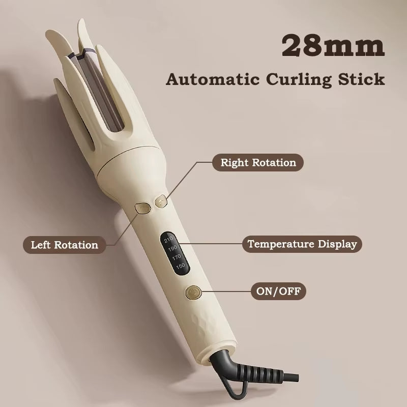 Automatic Rotating Ceramic Hair Curler Stick 